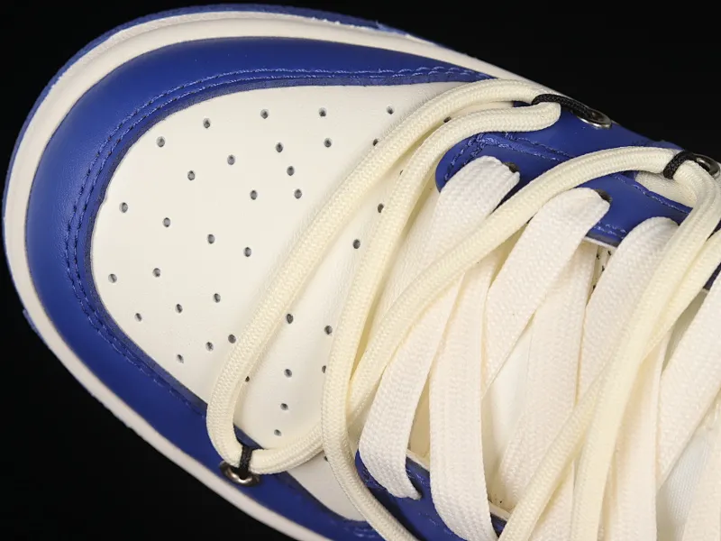 All Categories Nk SB Dunk Series Nk SB Dunk Low Low-top Sneakers Nk Dunk Low White Blue Customized Deconstructed Strap Dip-Dye Casual Sneakers DD1503-119